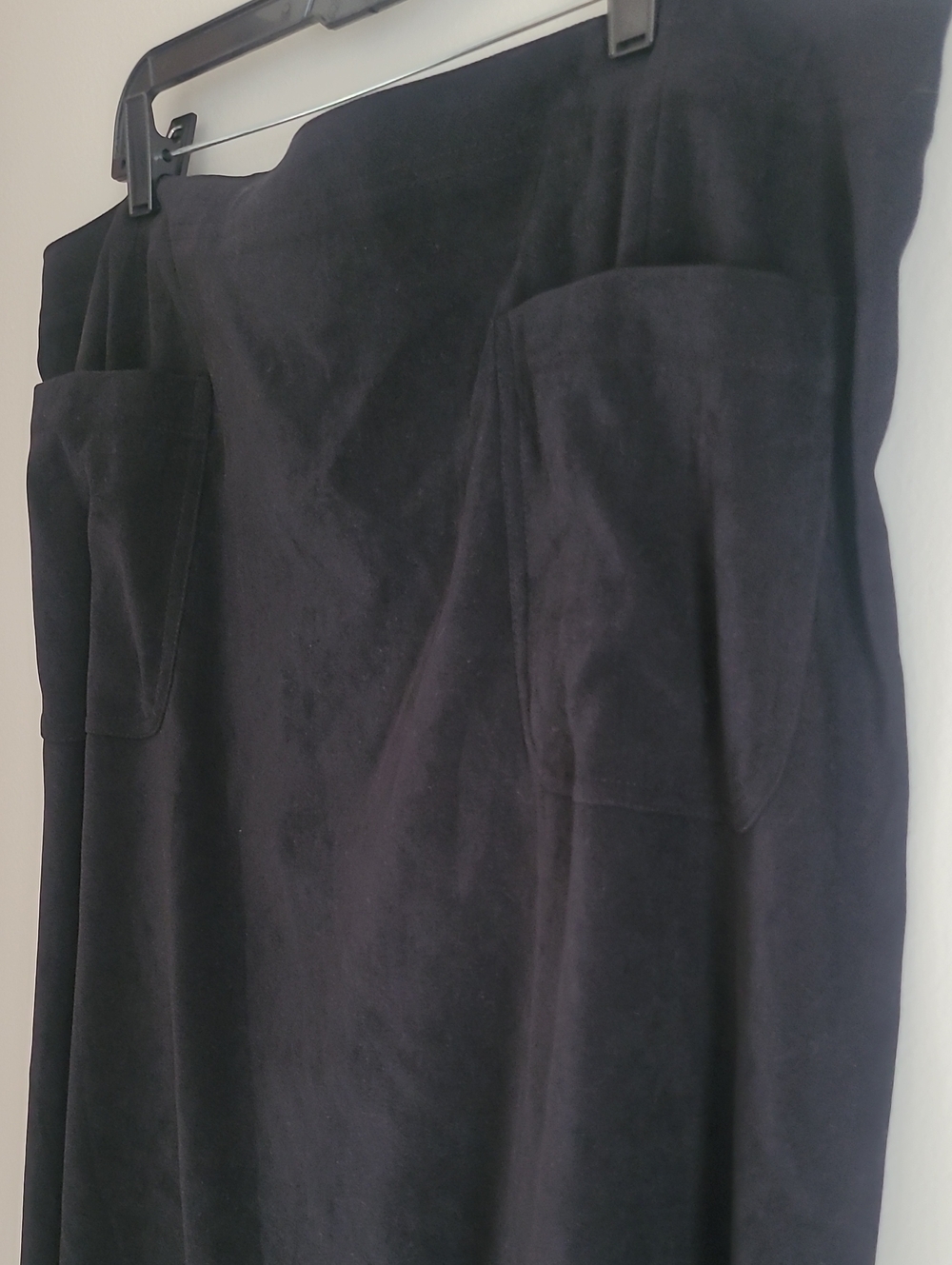 Denim & Co Midnight Black Lightweight Velour Midi Maxi Skirt Wmn Plus 3X Modest - Picture 5 of 10